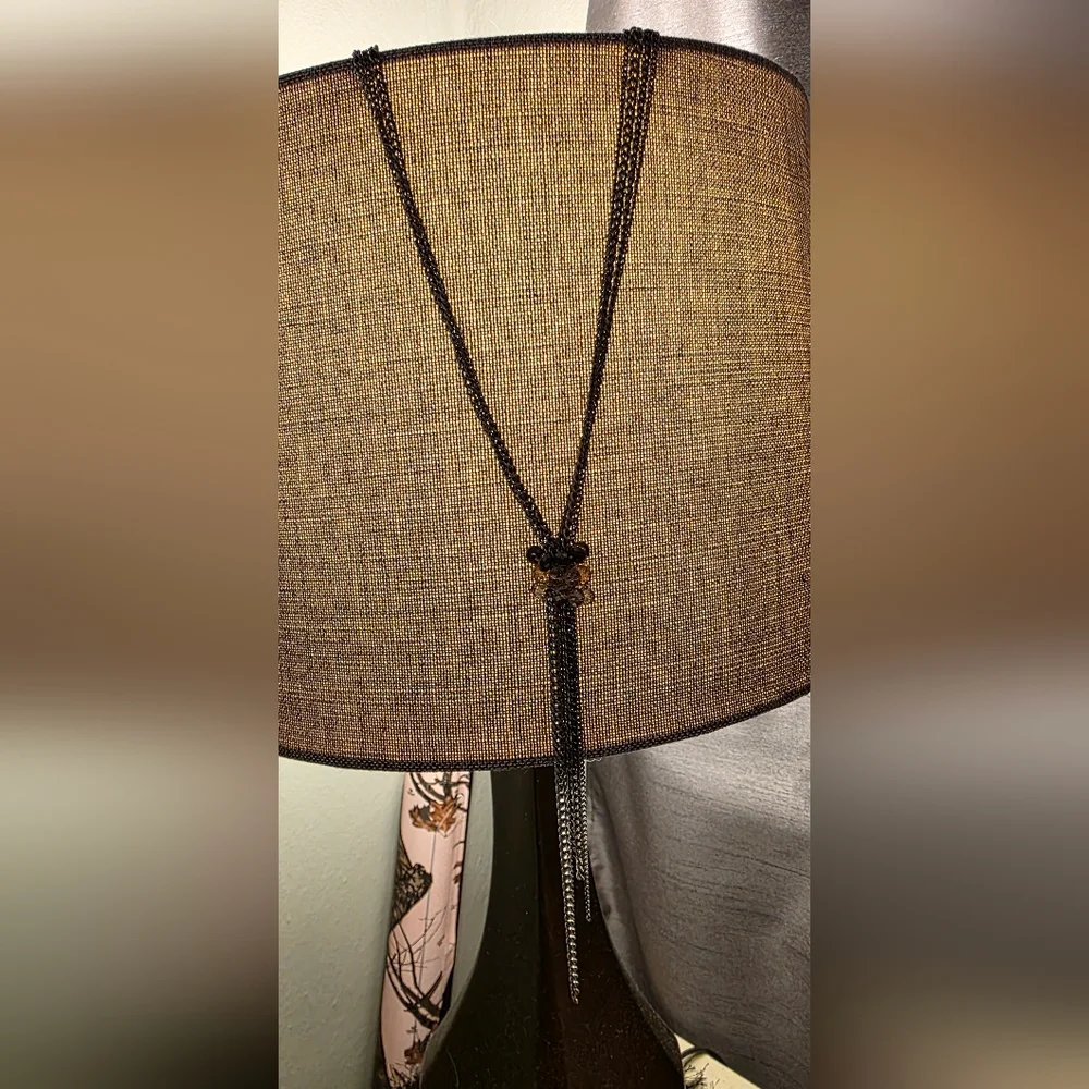Long Silver Link Chain Necklace – Y2K Retro Beaded Statement Piece